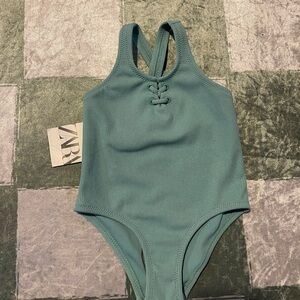 Zara Girls Green One Piece Swimsuit
